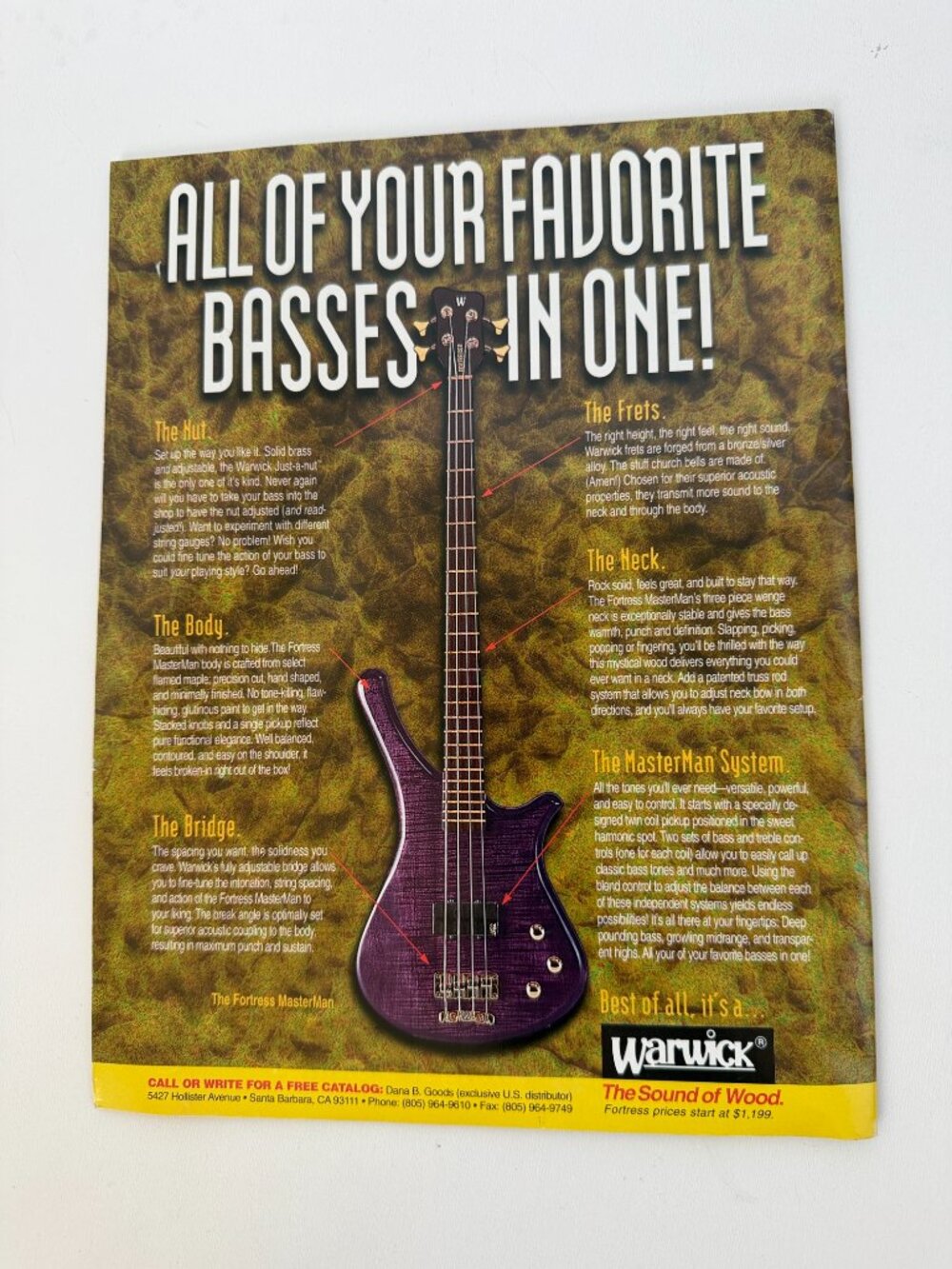 Vintage 1995 Bass Frontiers Magazine Michael Anthony Van Halen Vol 2 No 4 - Picture 4 of 4